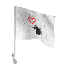 Флаг для автомобиля с принтом BANKSY | БЭНКСИ | СЕРДЦЕ | LOVE , 100% полиэстер | Размер: 30*21 см | Тематика изображения на принте: banksy | heart | бэнкси | сердце
