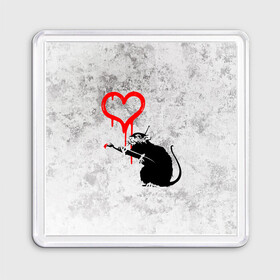 Магнит 55*55 с принтом BANKSY | БЭНКСИ | СЕРДЦЕ | LOVE , Пластик | Размер: 65*65 мм; Размер печати: 55*55 мм | Тематика изображения на принте: banksy | heart | бэнкси | сердце