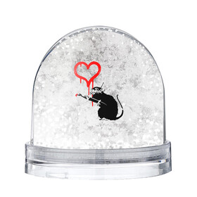 Игрушка Снежный шар с принтом BANKSY | БЭНКСИ | СЕРДЦЕ | LOVE , Пластик | Изображение внутри шара печатается на глянцевой фотобумаге с двух сторон | Тематика изображения на принте: banksy | heart | бэнкси | сердце