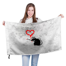 Флаг 3D с принтом BANKSY | БЭНКСИ | СЕРДЦЕ | LOVE , 100% полиэстер | плотность ткани — 95 г/м2, размер — 67 х 109 см. Принт наносится с одной стороны | banksy | heart | бэнкси | сердце