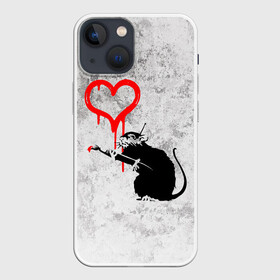 Чехол для iPhone 13 mini с принтом BANKSY | БЭНКСИ | СЕРДЦЕ | LOVE ,  |  | Тематика изображения на принте: banksy | heart | бэнкси | сердце