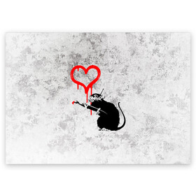 Поздравительная открытка с принтом BANKSY | БЭНКСИ | СЕРДЦЕ | LOVE , 100% бумага | плотность бумаги 280 г/м2, матовая, на обратной стороне линовка и место для марки
 | banksy | heart | бэнкси | сердце