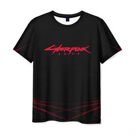 Мужская футболка 3D с принтом Cyberpunk 2077 | Samurai. , 100% полиэфир | прямой крой, круглый вырез горловины, длина до линии бедер | 