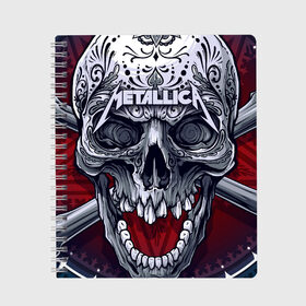 Тетрадь с принтом Metallica , 100% бумага | 48 листов, плотность листов — 60 г/м2, плотность картонной обложки — 250 г/м2. Листы скреплены сбоку удобной пружинной спиралью. Уголки страниц и обложки скругленные. Цвет линий — светло-серый
 | album | black | concert | heavy | kirk | metal | metallica | music | rock | tolls | джеймс хэтфилд | кирк хэмметт | клифф бёртон | ларс ульрих | метал | металлика | трэш