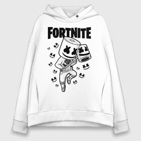 Женское худи Oversize хлопок с принтом FORTNITE MARSHMELLO , френч-терри — 70% хлопок, 30% полиэстер. Мягкий теплый начес внутри —100% хлопок | боковые карманы, эластичные манжеты и нижняя кромка, капюшон на магнитной кнопке | chapter 2 | fortnite | marshmello | диджей | игры | маршмэллоу | молоток | фортнайт