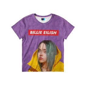 Детская футболка 3D с принтом BILLIE EILISH , 100% гипоаллергенный полиэфир | прямой крой, круглый вырез горловины, длина до линии бедер, чуть спущенное плечо, ткань немного тянется | bad guy | billie | eilish | ocean eyes | айлиш | билли | девушка | певица | эйлиш