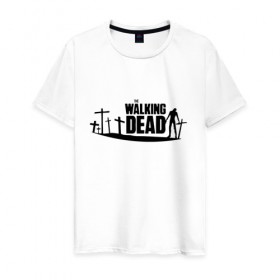 Мужская футболка хлопок с принтом The Walking Dead , 100% хлопок | прямой крой, круглый вырез горловины, длина до линии бедер, слегка спущенное плечо. | 