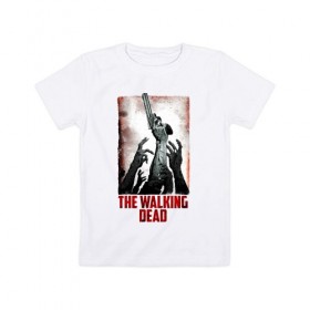 Детская футболка хлопок с принтом The Walking Dead , 100% хлопок | круглый вырез горловины, полуприлегающий силуэт, длина до линии бедер | the walking dead | twd | апокалипсис | зомби | ходячие мертвецы