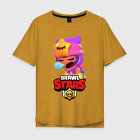 Мужская футболка хлопок Oversize с принтом BRAWL STARS - SANDY , 100% хлопок | свободный крой, круглый ворот, “спинка” длиннее передней части | brawl | bull | colt | crow | game | games | leon | online | penny | poco | sandy | shelly | spike | star | stars | wanted | брав | бравл | браво | звезда | звезды | игра | игры | лого | онлайн | сенди | старс | сэнди