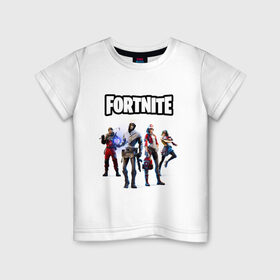 Детская футболка хлопок с принтом Fortnite Battle Chapter 2 , 100% хлопок | круглый вырез горловины, полуприлегающий силуэт, длина до линии бедер | 