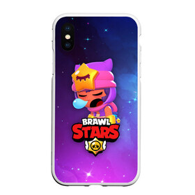 Чехол для iPhone XS Max матовый с принтом SANDY SPACE (Brawl Stars) , Силикон | Область печати: задняя сторона чехла, без боковых панелей | brawl | bull | colt | crow | game | games | leon | online | penny | poco | sandy | shelly | spike | star | stars | wanted | брав | бравл | браво | звезда | звезды | игра | игры | лого | онлайн | сенди | старс | сэнди