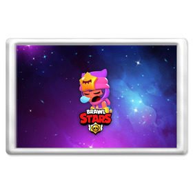 Магнит 45*70 с принтом SANDY SPACE (Brawl Stars) , Пластик | Размер: 78*52 мм; Размер печати: 70*45 | Тематика изображения на принте: brawl | bull | colt | crow | game | games | leon | online | penny | poco | sandy | shelly | spike | star | stars | wanted | брав | бравл | браво | звезда | звезды | игра | игры | лого | онлайн | сенди | старс | сэнди