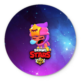 Коврик для мышки круглый с принтом SANDY SPACE (Brawl Stars) , резина и полиэстер | круглая форма, изображение наносится на всю лицевую часть | brawl | bull | colt | crow | game | games | leon | online | penny | poco | sandy | shelly | spike | star | stars | wanted | брав | бравл | браво | звезда | звезды | игра | игры | лого | онлайн | сенди | старс | сэнди