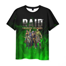 Мужская футболка 3D с принтом RAID SHADOW LEGENDS , 100% полиэфир | прямой крой, круглый вырез горловины, длина до линии бедер | Тематика изображения на принте: raid shadow legends | raid: shadow legends | rsl | рейд легенды теней