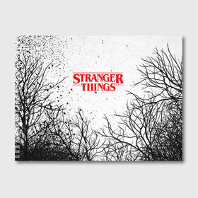 Альбом для рисования с принтом STRANGER THINGS , 100% бумага
 | матовая бумага, плотность 200 мг. | Тематика изображения на принте: stranger things | очень странные дела