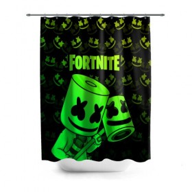 Штора 3D для ванной с принтом FORTNITE MARSHMELLO , 100% полиэстер | плотность материала — 100 г/м2. Стандартный размер — 146 см х 180 см. По верхнему краю — пластиковые люверсы для креплений. В комплекте 10 пластиковых колец | chapter 2 | fortnite | marshmello | диджей | игры | маршмэллоу | молоток | фортнайт