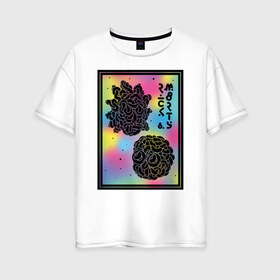 Женская футболка хлопок Oversize с принтом Psychedelic Rick and Morty , 100% хлопок | свободный крой, круглый ворот, спущенный рукав, длина до линии бедер
 | Тематика изображения на принте: cn_1952875_019061 | dsgnosadchaya | psychedelic | rick  morty | vdosadir | джастин ройланд | дэн хармон | миссикс | плюмбус | рик и морти