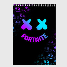 Скетчбук с принтом FORTNITE x MARSHMELLO , 100% бумага
 | 48 листов, плотность листов — 100 г/м2, плотность картонной обложки — 250 г/м2. Листы скреплены сверху удобной пружинной спиралью | Тематика изображения на принте: fortnite | fortnite 2 | fortnite x маршмелло | ikonik | marshmello | ninja | ninja streamer | иконик | ниндзя | фортнайт | фортнайт 2 | фортнайт глава 2