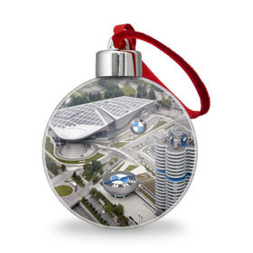 Ёлочный шар с принтом BMW city , Пластик | Диаметр: 77 мм | bmw | buildings | city | germany | munich | prestige | бмв | германия | город | здания | мюнхен | престиж