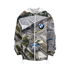 Детская куртка 3D с принтом BMW city , 100% полиэстер | застежка — молния, подол и капюшон оформлены резинкой с фиксаторами, по бокам — два кармана без застежек, один потайной карман на груди, плотность верхнего слоя — 90 г/м2; плотность флисового подклада — 260 г/м2 | Тематика изображения на принте: bmw | buildings | city | germany | munich | prestige | бмв | германия | город | здания | мюнхен | престиж