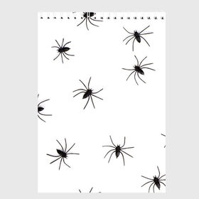 Скетчбук с принтом Пауки , 100% бумага
 | 48 листов, плотность листов — 100 г/м2, плотность картонной обложки — 250 г/м2. Листы скреплены сверху удобной пружинной спиралью | spider | spiders | абстрактный | абстракция | животное | животные | жук | жуки | насекомое | насекомые | паук | паучий | паучки | паучок | природа | фауна