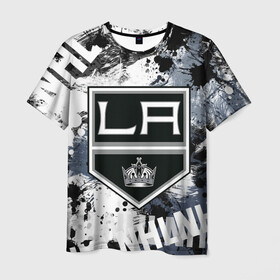 Мужская футболка 3D с принтом Лос-Анджелес Кингз , 100% полиэфир | прямой крой, круглый вырез горловины, длина до линии бедер | hockey | kings | los angeles | los angeles kings | nhl | usa | кингз | лос анджелес | лос анджелес кингз | нхл | спорт | сша | хоккей | шайба