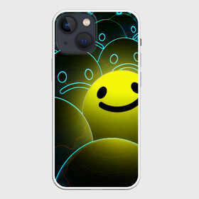 Чехол для iPhone 13 mini с принтом НЕОНОВЫЕ СМАЙЛЫ ,  |  | emoji | настроение | позитив | смайлики | смайлы | стикеры | текстура смайл | улыбки | фон смайл | эмодзи