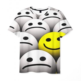 Мужская футболка 3D с принтом EMOJI 2019 , 100% полиэфир | прямой крой, круглый вырез горловины, длина до линии бедер | emoji | настроение | позитив | смайлики | смайлы | стикеры | текстура смайл | улыбки | фон смайл | эмодзи