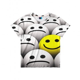 Детская футболка 3D с принтом EMOJI 2019 , 100% гипоаллергенный полиэфир | прямой крой, круглый вырез горловины, длина до линии бедер, чуть спущенное плечо, ткань немного тянется | emoji | настроение | позитив | смайлики | смайлы | стикеры | текстура смайл | улыбки | фон смайл | эмодзи