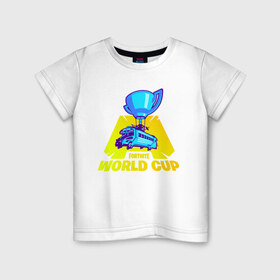 Детская футболка хлопок с принтом WORLD CUP FORTNITE , 100% хлопок | круглый вырез горловины, полуприлегающий силуэт, длина до линии бедер | 11 сезон | 2 часть | cup | fort | fortnite | fortnite 2 | season 11 | world | worldcup | битва | ворлд | кап | королевская | форт | фортнайт