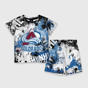 Детский костюм с шортами 3D с принтом Колорадо Эвеланш ,  |  | avalanche | colorado | colorado avalanche | hockey | nhl | usa | колорадо | колорадо эвеланш | нхл | спорт | сша | хоккей | шайба | эвеланш