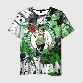 Мужская футболка 3D с принтом Бостон Селтикс , 100% полиэфир | прямой крой, круглый вырез горловины, длина до линии бедер | boston | boston celtics | celtics | nba | баскетбол | бостон | бостон селтикс | нба | селтикс