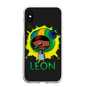 Чехол для iPhone XS Max матовый с принтом Leon (Brawl Stars) , Силикон | Область печати: задняя сторона чехла, без боковых панелей | brawl stars | crow | game | leon | бравл | бравл стар | бравл старс | ворон | ворона | детская | детям | игра | компьютерная игра | кров | леон | персонаж | развлечение