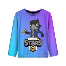 Детский лонгслив 3D с принтом Crow (Brawl Stars) , 100% полиэстер | длинные рукава, круглый вырез горловины, полуприлегающий силуэт
 | brawl stars | crow | game | leon | бравл | бравл стар | бравл старс | ворон | ворона | детская | детям | игра | компьютерная игра | кров | леон | персонаж | развлечение