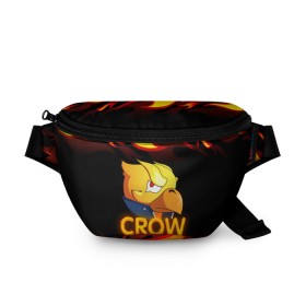 Поясная сумка 3D с принтом Crow (Brawl Stars) , 100% полиэстер | плотная ткань, ремень с регулируемой длиной, внутри несколько карманов для мелочей, основное отделение и карман с обратной стороны сумки застегиваются на молнию | brawl stars | crow | game | leon | бравл | бравл стар | бравл старс | ворон | ворона | детская | детям | игра | компьютерная игра | кров | леон | персонаж | развлечение