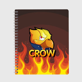 Тетрадь с принтом Crow (Brawl Stars) , 100% бумага | 48 листов, плотность листов — 60 г/м2, плотность картонной обложки — 250 г/м2. Листы скреплены сбоку удобной пружинной спиралью. Уголки страниц и обложки скругленные. Цвет линий — светло-серый
 | brawl stars | crow | game | leon | бравл | бравл стар | бравл старс | ворон | ворона | детская | детям | игра | компьютерная игра | кров | леон | персонаж | развлечение