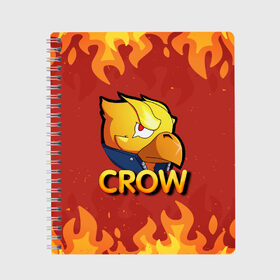 Тетрадь с принтом Crow (Brawl Stars) , 100% бумага | 48 листов, плотность листов — 60 г/м2, плотность картонной обложки — 250 г/м2. Листы скреплены сбоку удобной пружинной спиралью. Уголки страниц и обложки скругленные. Цвет линий — светло-серый
 | brawl stars | crow | game | leon | бравл | бравл стар | бравл старс | ворон | ворона | детская | детям | игра | компьютерная игра | кров | леон | персонаж | развлечение