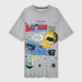 Платье-футболка 3D с принтом Batman Comics ,  |  | Тематика изображения на принте: 80 | 80th | anniversary | bat man | batman | batman comics | caped crusader | dark knight | shtatbat | бетмен | брюс уэйн | бэт мен | бэтмен | тёмный рыцарь