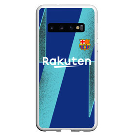 Чехол для Samsung Galaxy S10 с принтом Barcelona PreMatch kit , Силикон | Область печати: задняя сторона чехла, без боковых панелей | barcelona | champions | laliga | league | messi | spain | барселона | испания | лига | месси | чемпионов