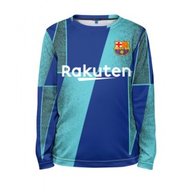 Детский лонгслив 3D с принтом Barcelona PreMatch kit , 100% полиэстер | длинные рукава, круглый вырез горловины, полуприлегающий силуэт
 | barcelona | champions | laliga | league | messi | spain | барселона | испания | лига | месси | чемпионов