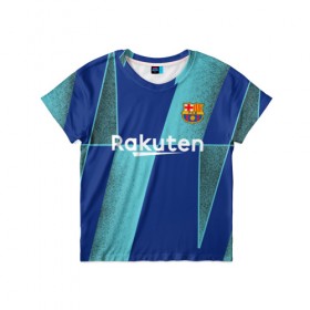 Детская футболка 3D с принтом Barcelona PreMatch kit , 100% гипоаллергенный полиэфир | прямой крой, круглый вырез горловины, длина до линии бедер, чуть спущенное плечо, ткань немного тянется | Тематика изображения на принте: barcelona | champions | laliga | league | messi | spain | барселона | испания | лига | месси | чемпионов