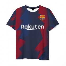Мужская футболка 3D с принтом Barcelona PreMatch home , 100% полиэфир | прямой крой, круглый вырез горловины, длина до линии бедер | Тематика изображения на принте: barcelona | champions | laliga | league | messi | spain | барселона | испания | лига | месси | чемпионов
