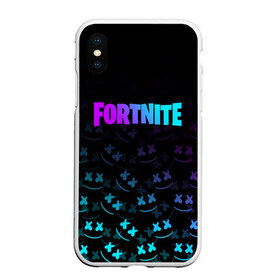 Чехол для iPhone XS Max матовый с принтом FORTNITE x MARSHMELLO , Силикон | Область печати: задняя сторона чехла, без боковых панелей | fortnite | fortnite 2 | fortnite x | marshmello | ninja | ninja hyper streamer | ninja streamer | streamer | tyler blevins | маршмелло | ниндзя | фортнайт | фортнайт 2 | фортнайт глава 2