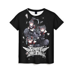 Женская футболка 3D с принтом BABYMETAL , 100% полиэфир ( синтетическое хлопкоподобное полотно) | прямой крой, круглый вырез горловины, длина до линии бедер | babymetal | moametal | su metal | yuimetal | бэбимэтал | группы | каваий метал | метал | музыка