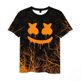 Мужская футболка 3D с принтом MARSHMELLO HALLOWEEN , 100% полиэфир | прямой крой, круглый вырез горловины, длина до линии бедер | Тематика изображения на принте: america | dj | halloween | marshmello | marshmello halloween | usa | америка | маршмелло | маршмелло хеллоуин | хеллоуин