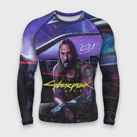 Мужской рашгард 3D с принтом CYBERPUNK 2077   КИАНУ ,  |  | 2077 | cyber | cyberpunk | demon | glitch | keanu | logo | punk | reeves | samurai | symbol | team | trauma | глитч | демон | киану | кибер | киберпанк | клан | лого | логотип | огонь | панк | ривз | самурай | символ