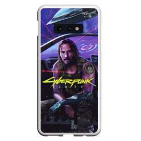 Чехол для Samsung S10E с принтом CYBERPUNK 2077 - КИАНУ , Силикон | Область печати: задняя сторона чехла, без боковых панелей | 2077 | cyber | cyberpunk | demon | glitch | keanu | logo | punk | reeves | samurai | symbol | team | trauma | глитч | демон | киану | кибер | киберпанк | клан | лого | логотип | огонь | панк | ривз | самурай | символ