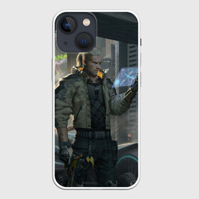 Чехол для iPhone 13 mini с принтом Cyber Geralt ,  |  | cd project red | cyberpunk 2077 | demon | games | geralt | keanu reeves | samurai | the witcher | ведьмак | геральт | демон | игры | киану ривз | киберпанк 2077 | самурай