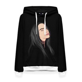 Женская толстовка 3D с принтом Billie Eilish , 100% полиэстер  | двухслойный капюшон со шнурком для регулировки, мягкие манжеты на рукавах и по низу толстовки, спереди карман-кенгуру с мягким внутренним слоем. | bad | billie | boy | boys | eilish | girl | girls | music | pop | rap | sad | trend | билли | грустно | девочка | девочки | девушка | мальчик | музыка | поп | рэп | тренд | эйлиш