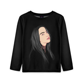 Детский лонгслив 3D с принтом Billie Eilish , 100% полиэстер | длинные рукава, круглый вырез горловины, полуприлегающий силуэт
 | bad | billie | boy | boys | eilish | girl | girls | music | pop | rap | sad | trend | билли | грустно | девочка | девочки | девушка | мальчик | музыка | поп | рэп | тренд | эйлиш